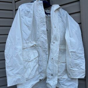 J. Crew White Utility Jacket rain jacket NWT new Large L